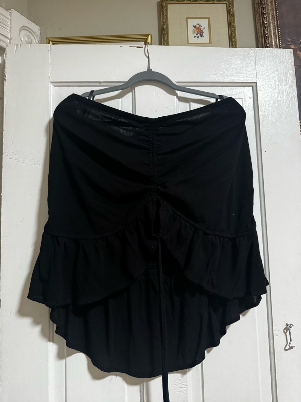 torrid Black Ruffle High-Low Crop Top